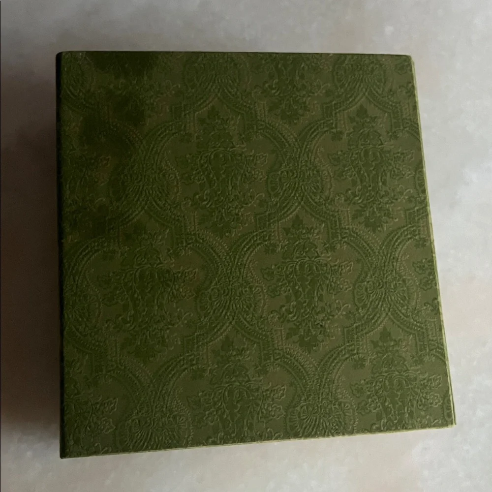 Gucci Olive Embossed DAMASK Gift Box OR STORAGE HOME DECOR